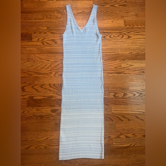STAUD Dana Rib Knit Midi Dress Blue XL - Picture 9 of 11